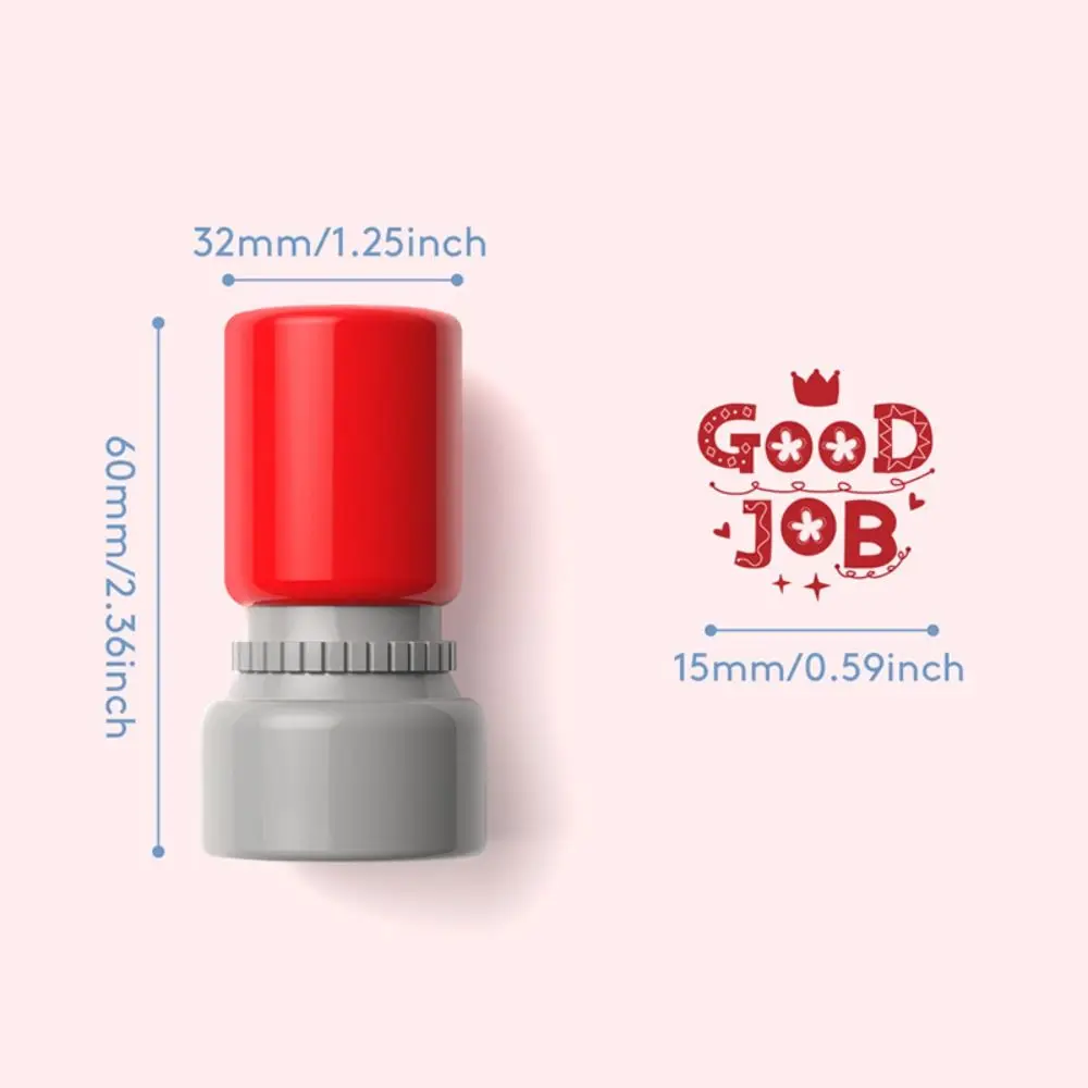 Automatic Inking Teacher's Comment Stamp English Version Encouragement Educational Behavior Stamp Circular Colorful