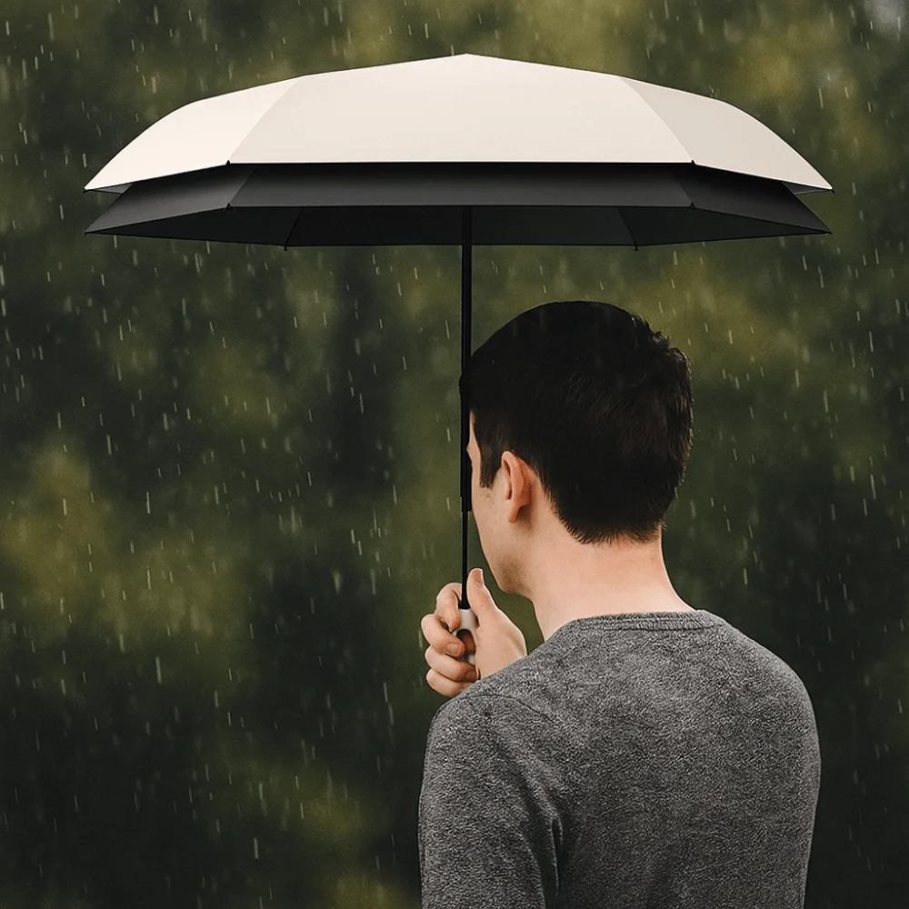 

Мини-зонт от солнца 2 в 1, ветрозащитный с пряжкой и ручкой, пятискладной зонтик, легкий портативный зонт от дождя для женщин и мужчин