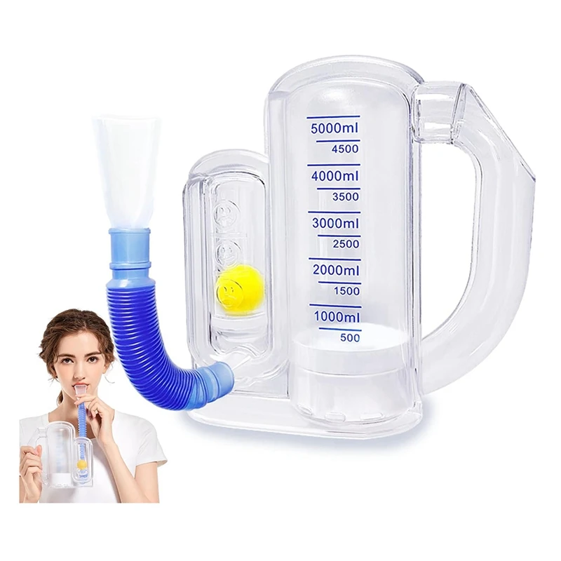 1 Piece Breathing Exerciser For Lungs, Deep Breathing Trainer As Shown Plastic 5000Ml Capacity