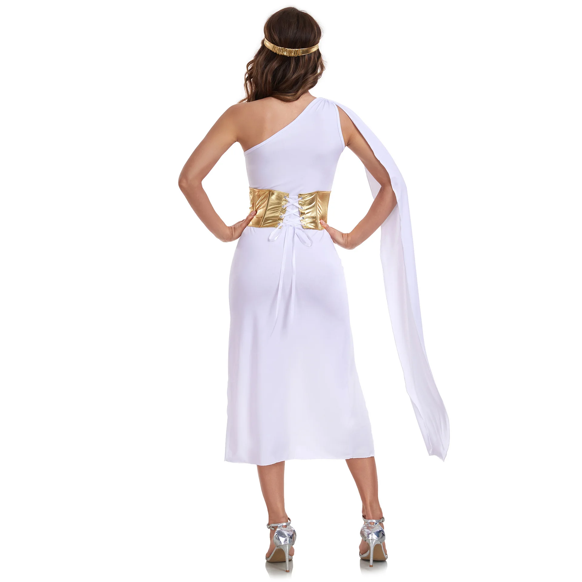 Adult Women Sexy Ancient Greek Goddess Costume Halloween Sexy Princess Warrior One Shoulder Fantasia Han Party Fancy Dress