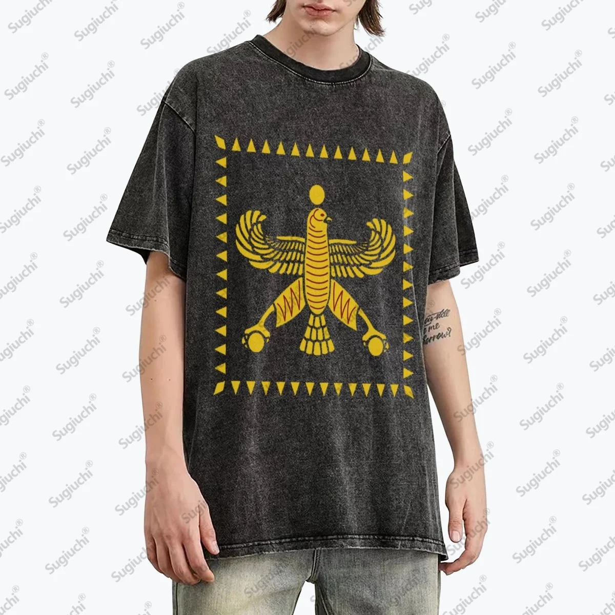 Persian flag(Achaemenid empire flag) T-Shirt Anime t-shirt Short sleeve tee valentines clothes outfits for men