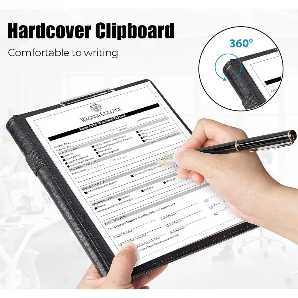 แฟ้มหนัง A5, ออแกไนเซอร์เอกสารทางกฎหมายสัมภาษณ์พร้อมฝาปิดแม่เหล็กพร้อมกระดาษขนาด A5, แท็บเหนียว, ปากกา