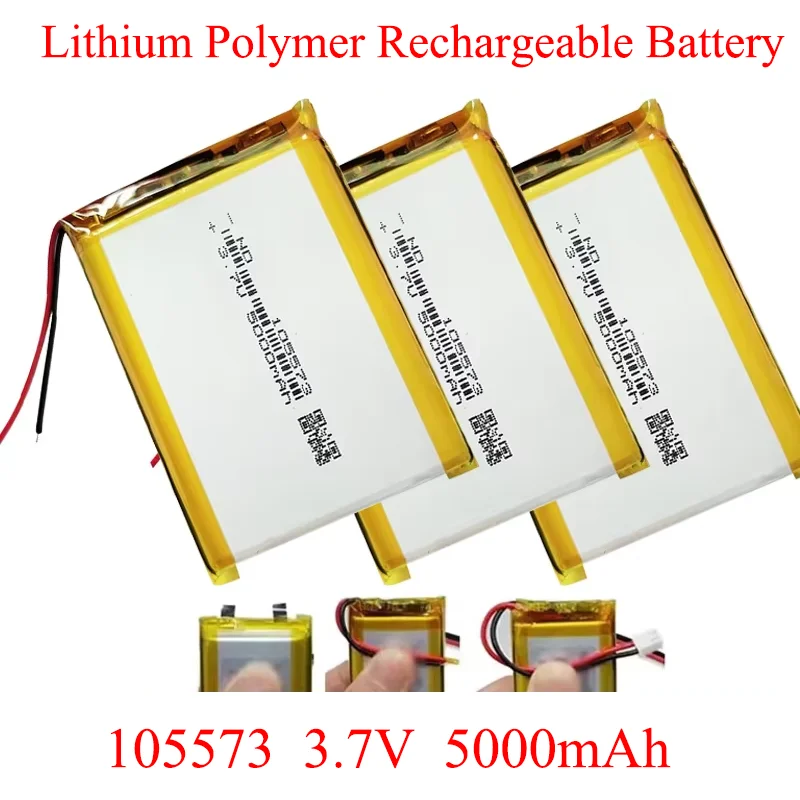 

Brand new lithium polymer lithium ion rechargeable battery 105573 3.7V 5000mAh for GPS PSP DVD PAD e-book tablet mobile phone