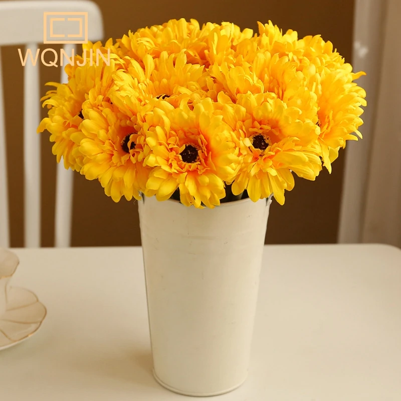 5 Stück, Gerbera künstliche Blume Zweig nach Hause Hochzeit Dekor Chrysantheme Gänseblümchen Blumenstrauß Blumen arrangement Zubehör – Detail 3