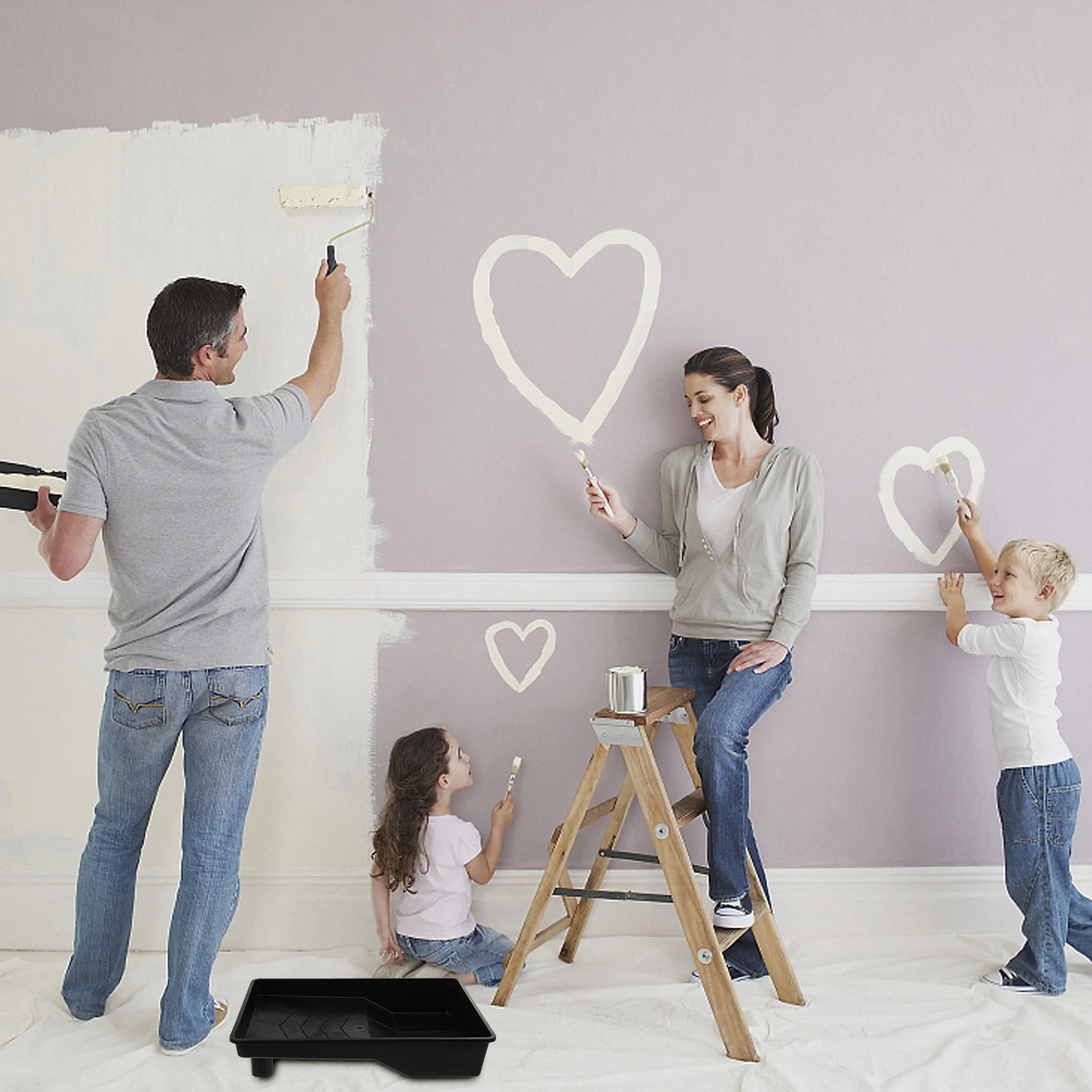 

3 шт., пластиковые лотки для красок большой емкости, штабелируемые лотки для смешивания цветов, практичные инструменты для настенной краски для художников, студентов, украшения