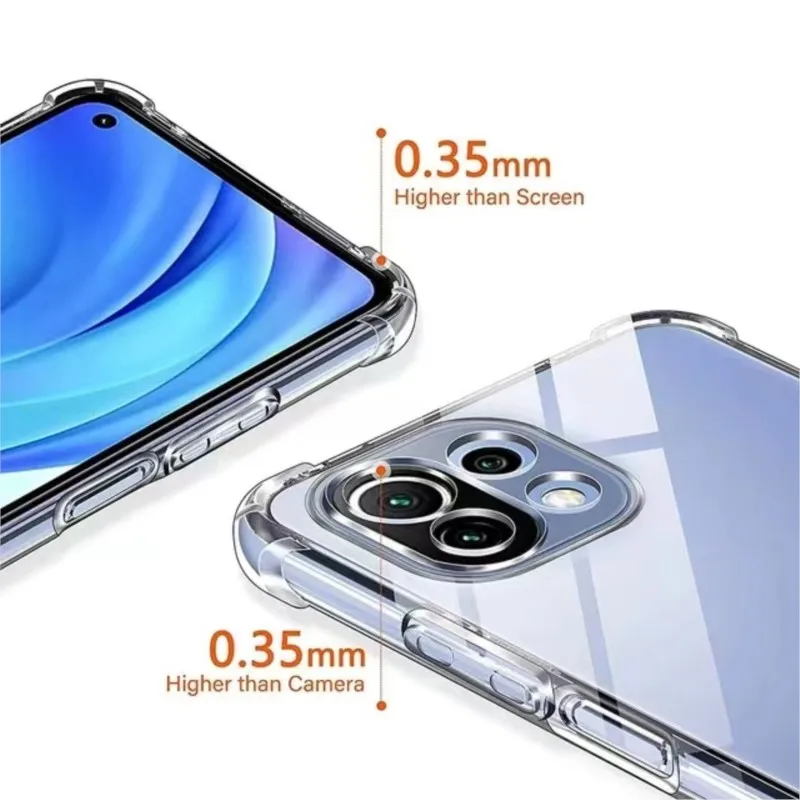 1.5MM Thick Air-Bag Clear Case for Xiaomi Mi 11 Lite 12S 12X 11T 12T 13 13T 14 Pro Mi11 Ultra Mi12 NE Mi13 Lite 5G Cover Fundas