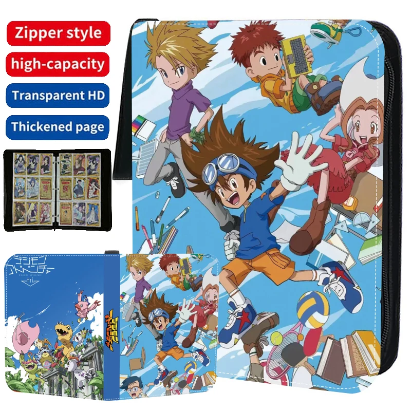 

400-900 шт., цифровая папка для карточек монстров, 4/9, карманная молния, альбом для карт, папка для книг, Digimon Adventure, мультяшные игры, коллекция карт