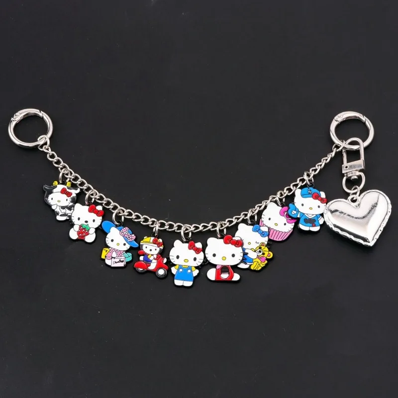 

Kawaii Hello Kitty Sanrio Students Cute Cartoon Bag Decoration Children Keychain Pendant Schoolbag Pendant Gifts for Kids
