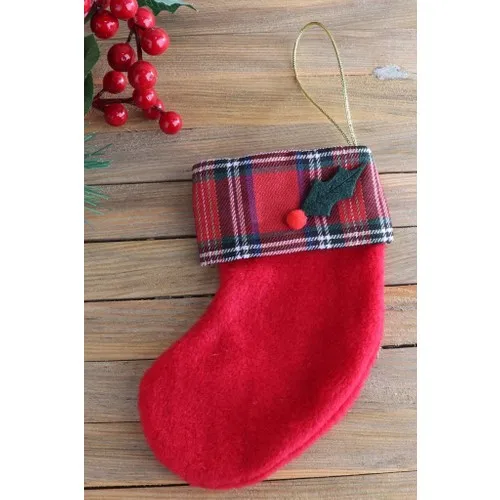 Beysüs Christmas Pine Tree Ornament Socks Kokinalı Red 5 Li