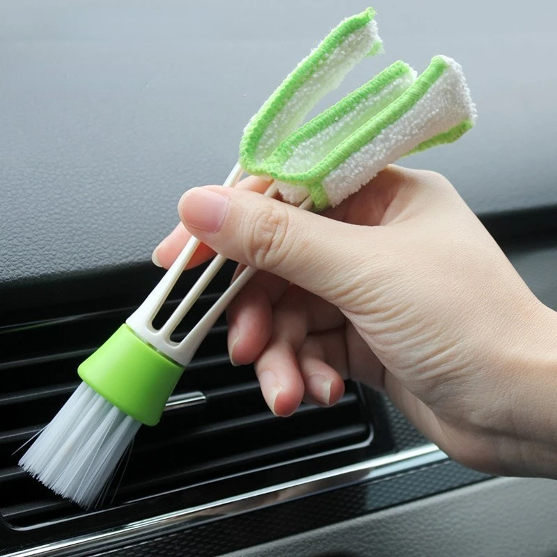 

Car Dust Removal Brush Creative Cleaning Brush For Air Outlet Automotive Air Conditioner Multifunctional Double-head Gap Brushs