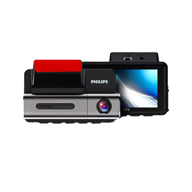 PHILIPS 4K Dash Cam Front Rear 1080P Full HD Dash Camera for Cars Built-in Wi-Fi 3 Inch LCD Screen Night Vision 24H Parking Mode