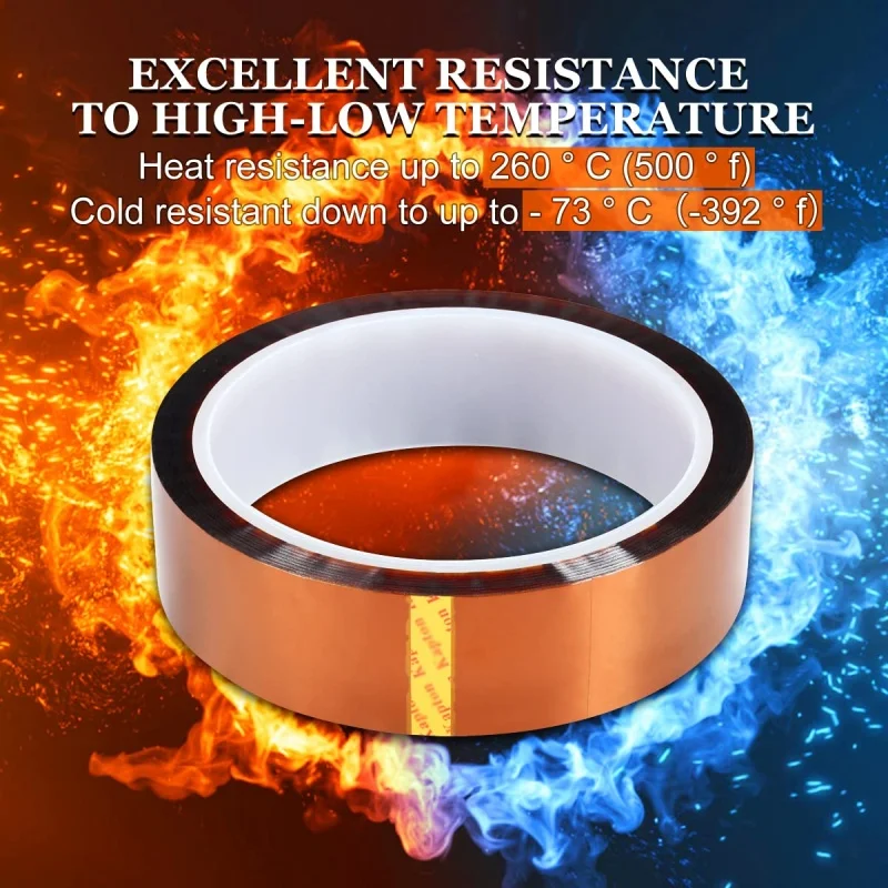 33m Long Gold Finger High Temperature Resistant Tape Polyimide Tape Multi Size Pet Anti Static Lithium Battery Insulation Tape
