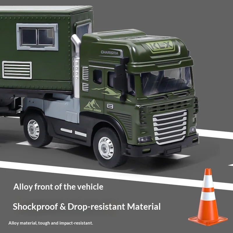 Charisma Extended Alloy Camper Truck Toy Simulation Off Road Camping Diecast Vehicle Model For Boys Kids Crash Resistant