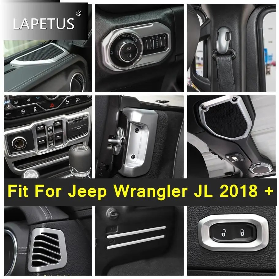 

Hook / Instrument / Door Lock Button / Roof Speaker / Cup Holder Cover Trim Matte Interior Fit For Jeep Wrangler JL 2018 - 2022