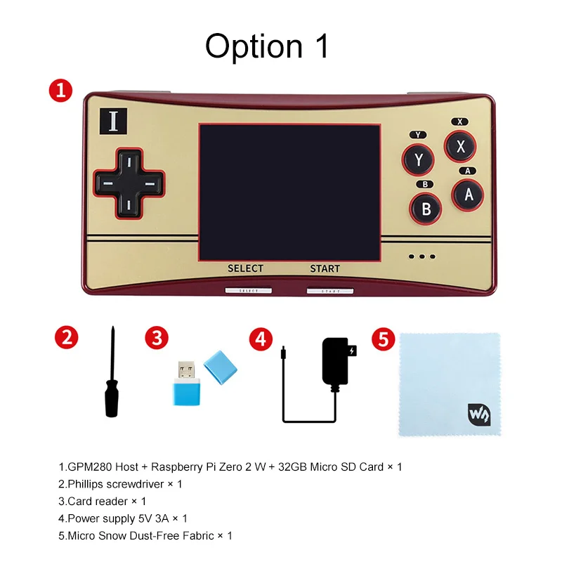 

GPM280 Portable Game Console development board 2.8inch IPS Display with zero 2w 32GB TF WiFi For Raspberry Pi Zero W / Zero 2 W
