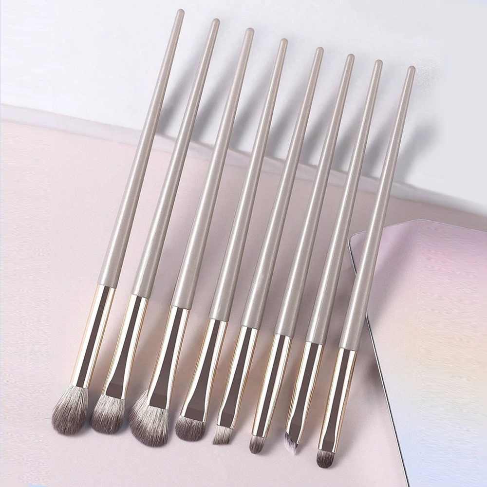 8 個アイメイクブラシセットアイシャドウブラシ眉毛輪郭アイライナーブラシ女性ブレンドディテールメイクアップツール