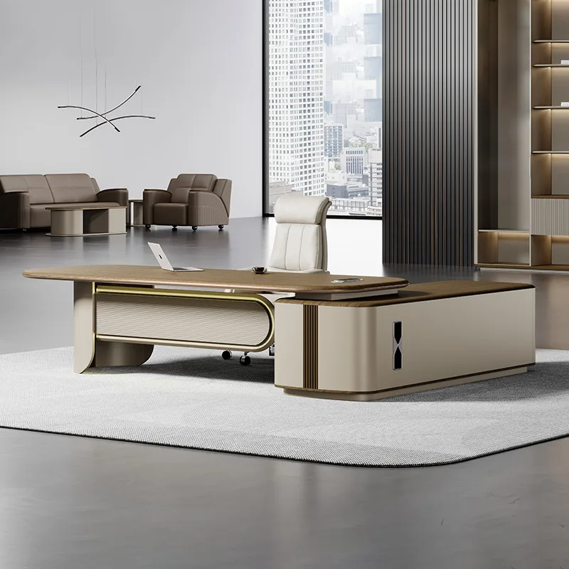 y9.1-simple modern light luxury boss table desk president table chairperson manager table and chair combination