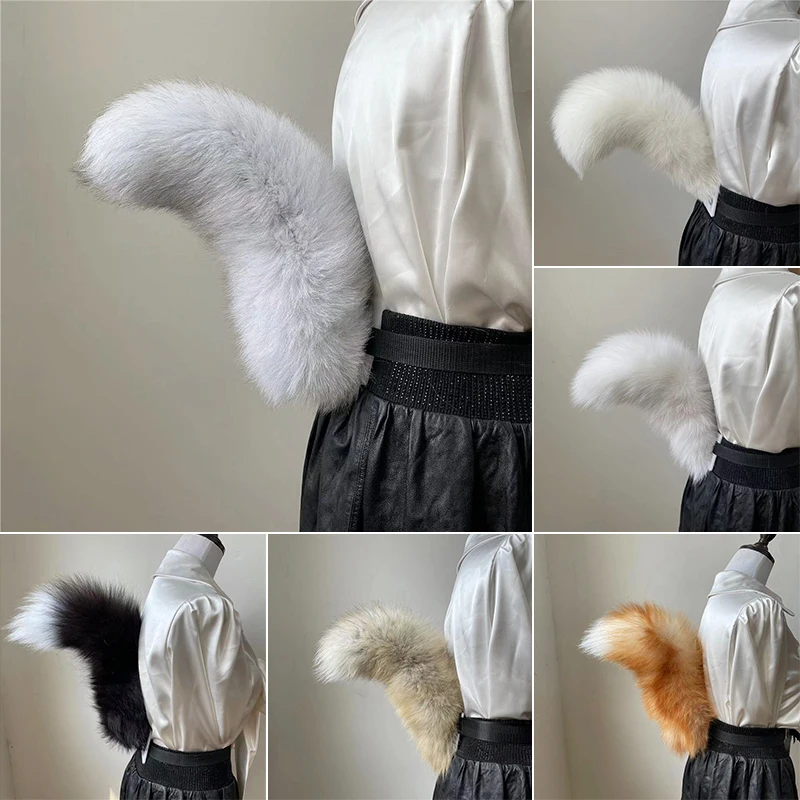 New Fox Fur Tail Waist Plushly Animals Fox Tail Cosplay Props Adjustable Belt Anime Accessories Artificial Fur Tail Costume