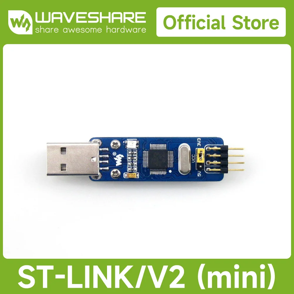 Waveshare Mini ST-LINK/V2 ST-LINK Встроенный программатор отладки Эмулятор Загрузчик для STM8 и STM32 Недорожное решение USB