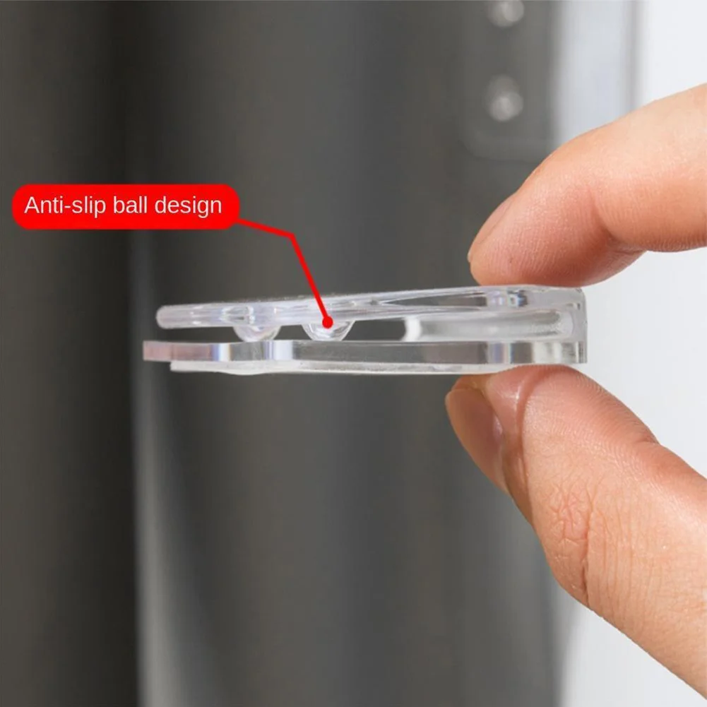 4pcs Windproof Self-Adhesive Shower Curtain Clips - Transparent Plastic Bathroom for Secure Curtain Fixing, Easy to Install