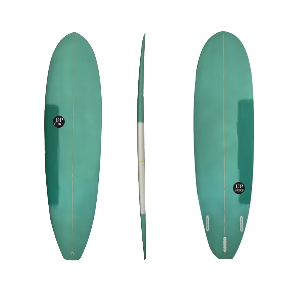 High Quality Green Tint Fiberglass Suring Board Pu Foam Longboard Surfboard