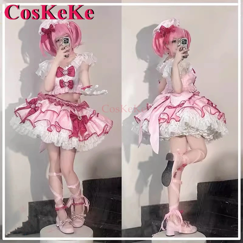 CosKeKe Hinamori Amu Cosplay Anime Shugo Chara Costume Lovely Sweet Pink Idol Uniforms Activity Party Role Play Clothing XS-L