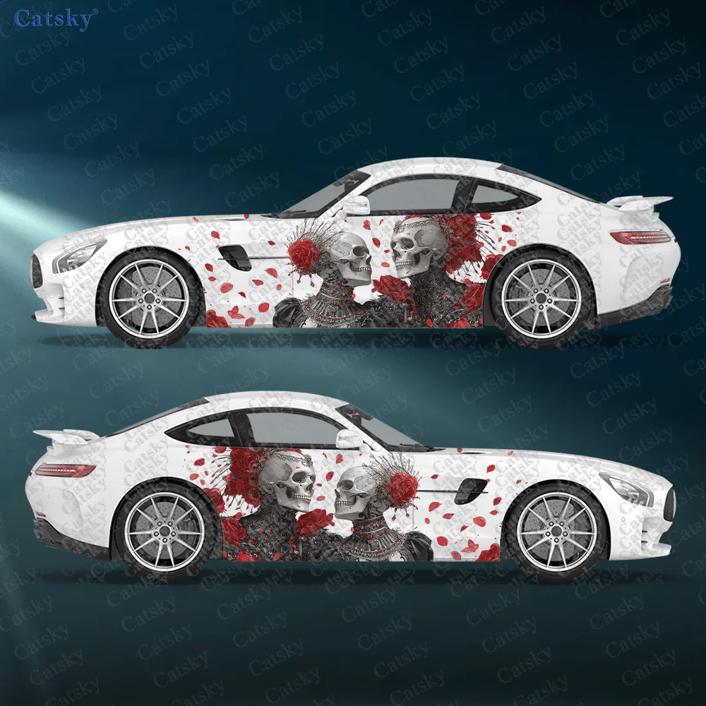 2-pegatinas-para-coche-con-diseno-de-calavera-y-rosas-duraderas-resistentes-a-la-decoloracion-realzan-la-estetica-de-tu-vehiculo-con-un-diseno-audaz-vinilo-decorativo-para-coche