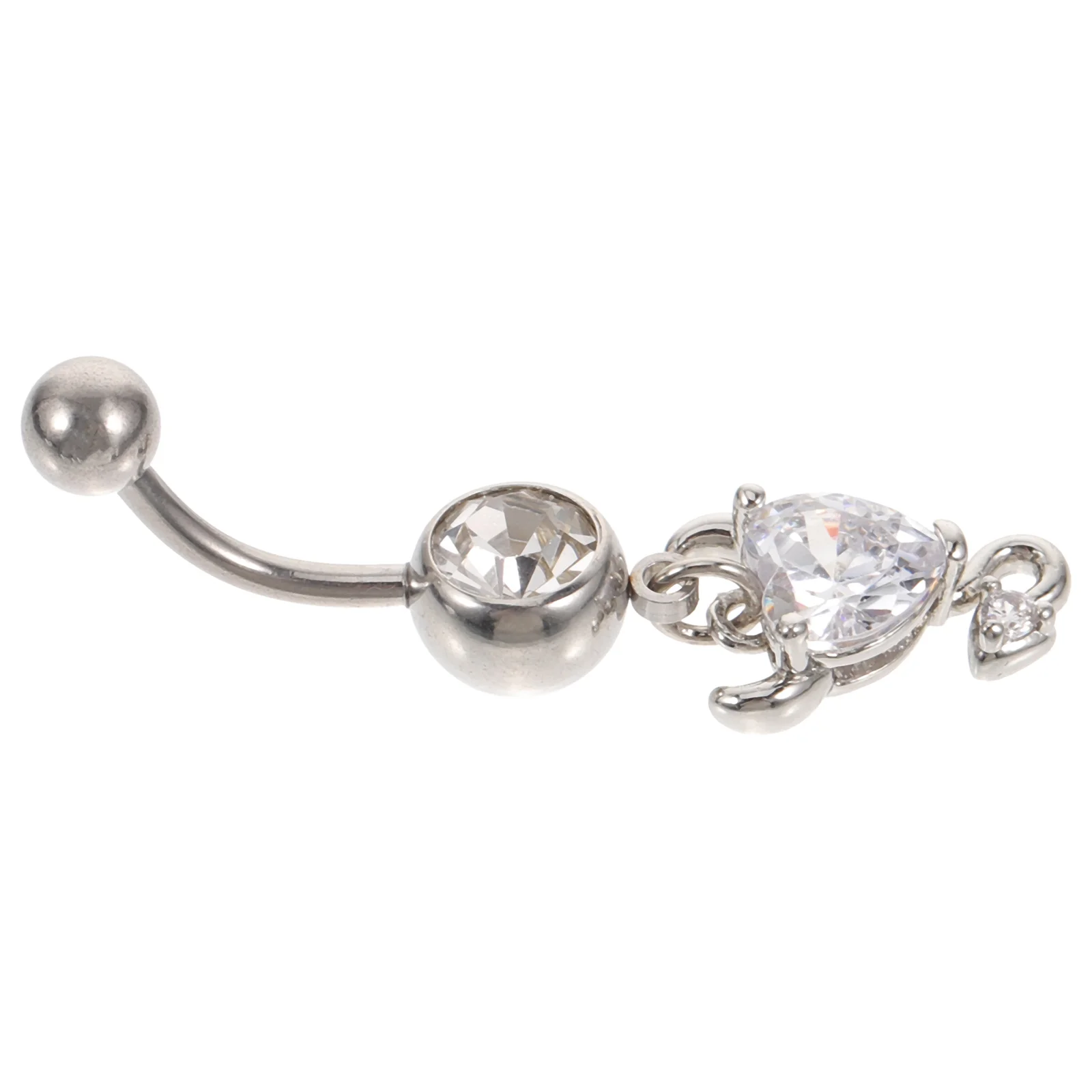 Кольцо в форме сердца для пупка, кольца для живота, висячие пуговицы в форме сердца, висячие серебряные украшения для пирсинга