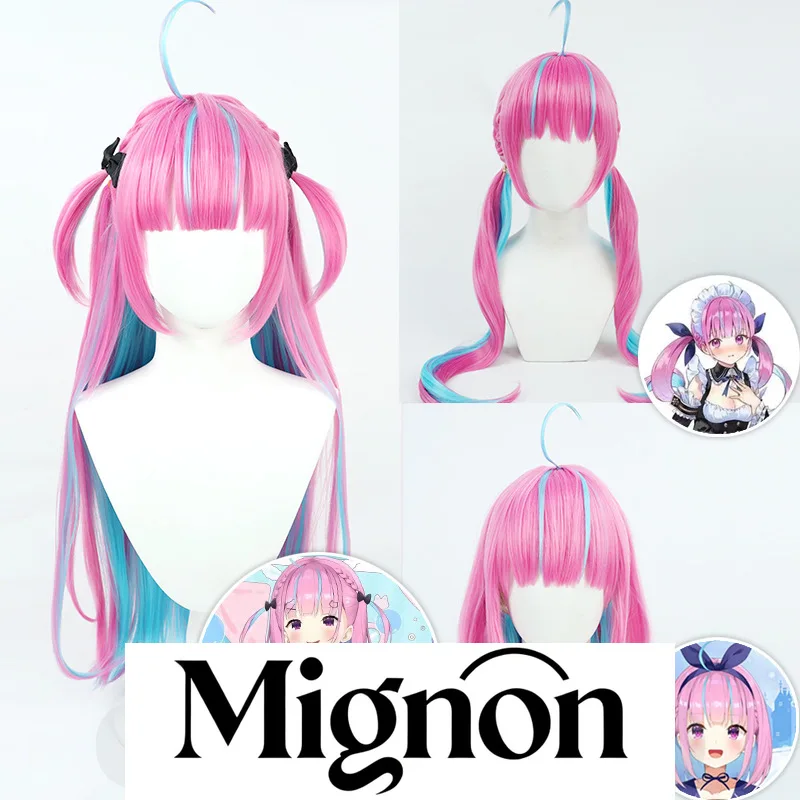 

Миньон hololive 2-го поколения Vtuber Minato Aqua парик для косплея начальная версия униформа