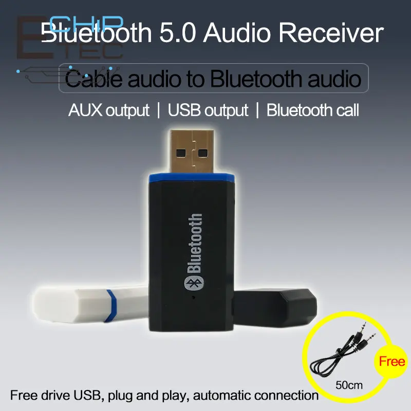 

Bluetooth 5.0 Audio receiver Stereo USB adapter Wireless DIY 3.5mm audio AUX home theater speakers