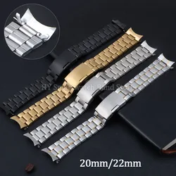 20mm 22mm for Seiko Stainless Steel Wrist Band for Rolex Curved End Metal Bracelet Replacement Men Women Watch Bands Accessories