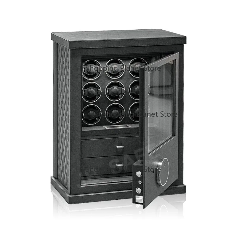 

J-B 12 Slots Handmade Natural Wat-ch Winder Wooden Safe Box for Automatic Watches