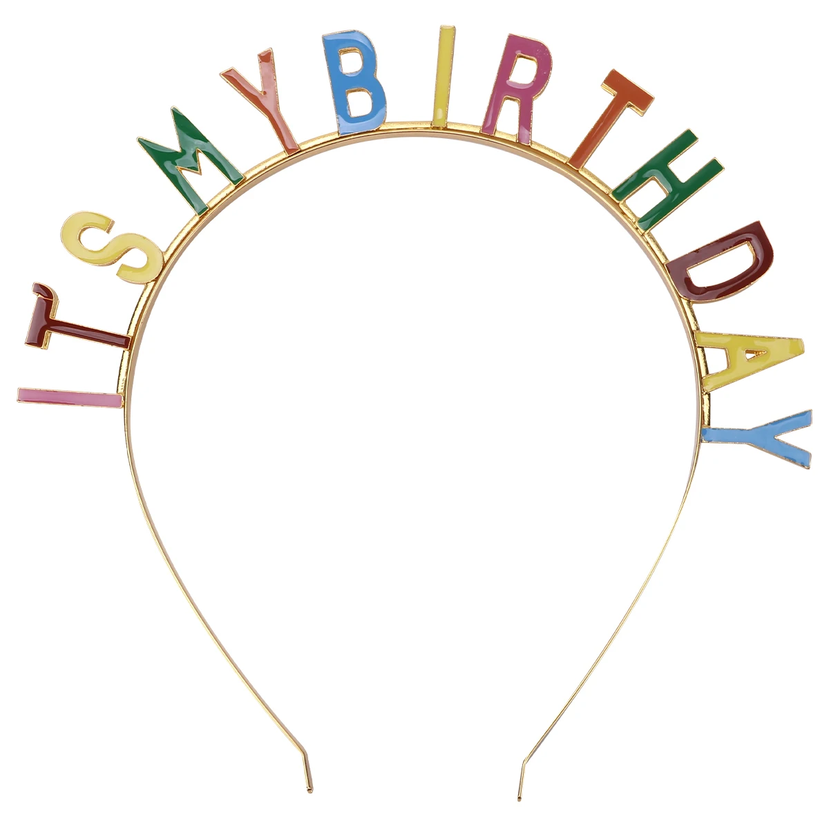 

1PC Colorful Birthday Hair Hoop Premium Alloy Durable Party Headband Celebration Word Hair Band Unisex Adult Kids