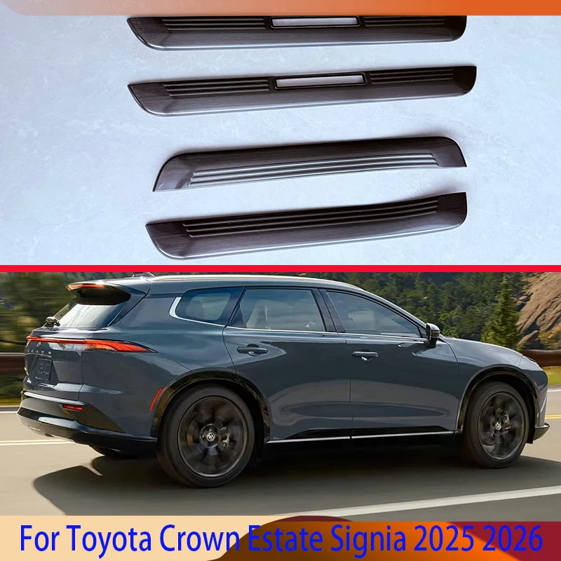 Para Toyota Crown Estate Signia 2025 2026 Accesorios para Coche, Panel de Acero Inoxidable para el Umbral de la Puerta Interior y Exterior, Placa Protectora Antideslizante, Embellecedor de Estribo