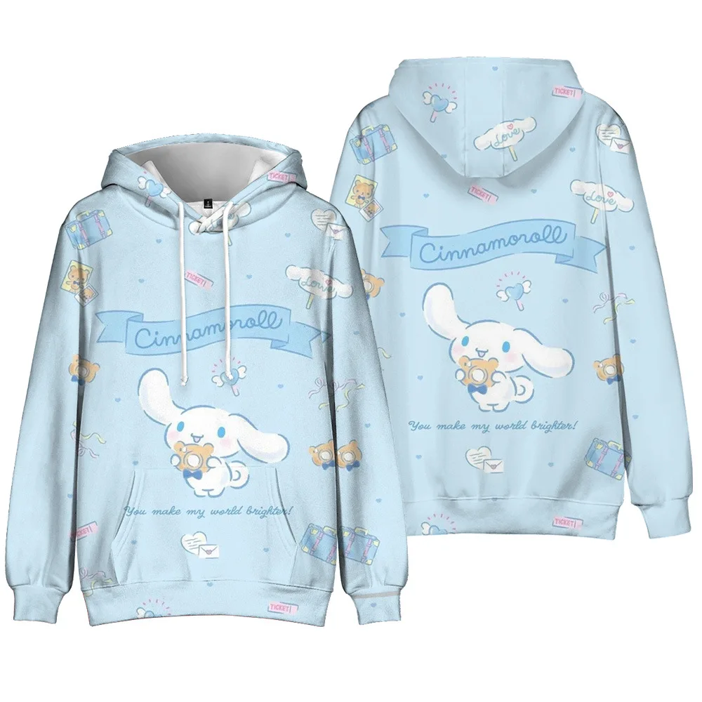 New Cinnamon Dog Sanrio Cinnamoroll Hooded Sweatshirt, Pullover Couple Adult And Children\'s Wear Girl Clothes