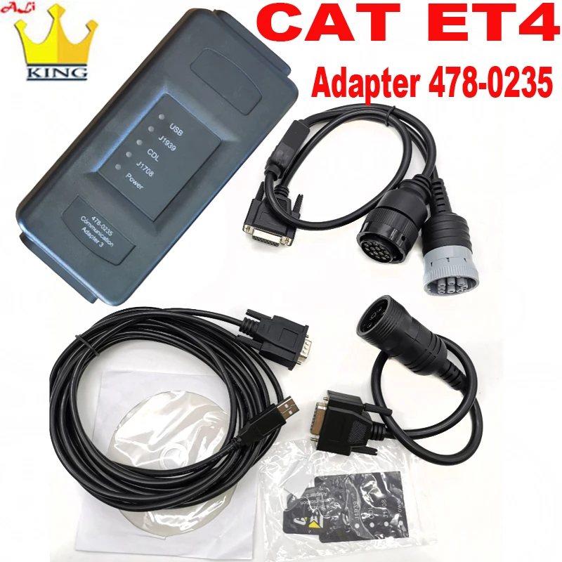 Original 2023A CAT ET 4 Caterpillar Adapter 478-0235 CAT4 Communication Heavy Duty Scanner with PC E7450 Truck Diagnostic tool