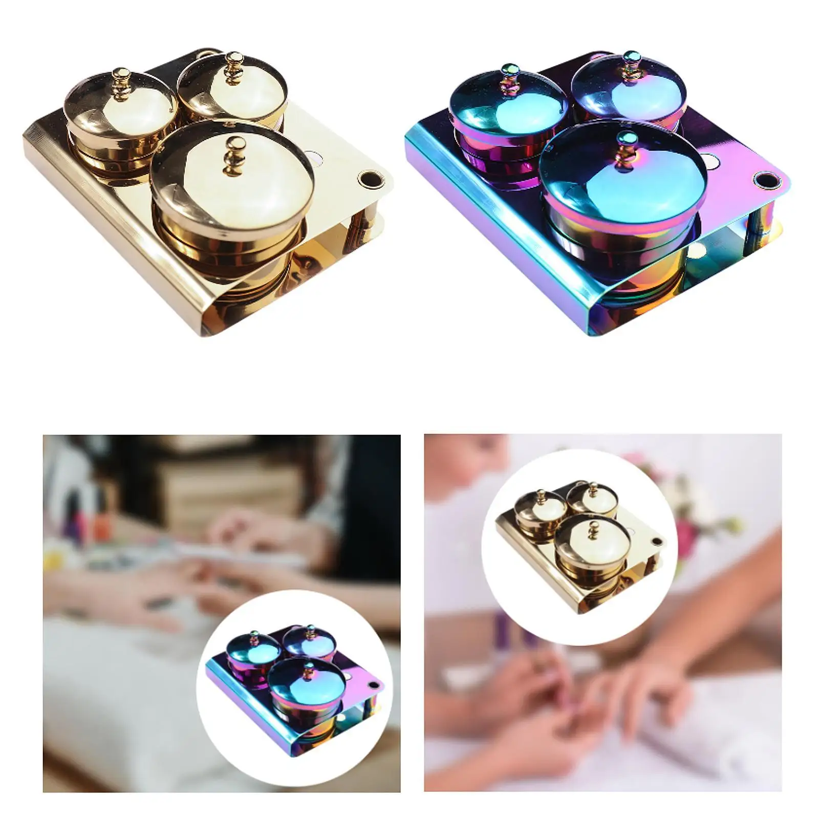 3 Stück Nail Art Cup Schalen mit Abdeckung für Nail Design Tool Nail Art Artist