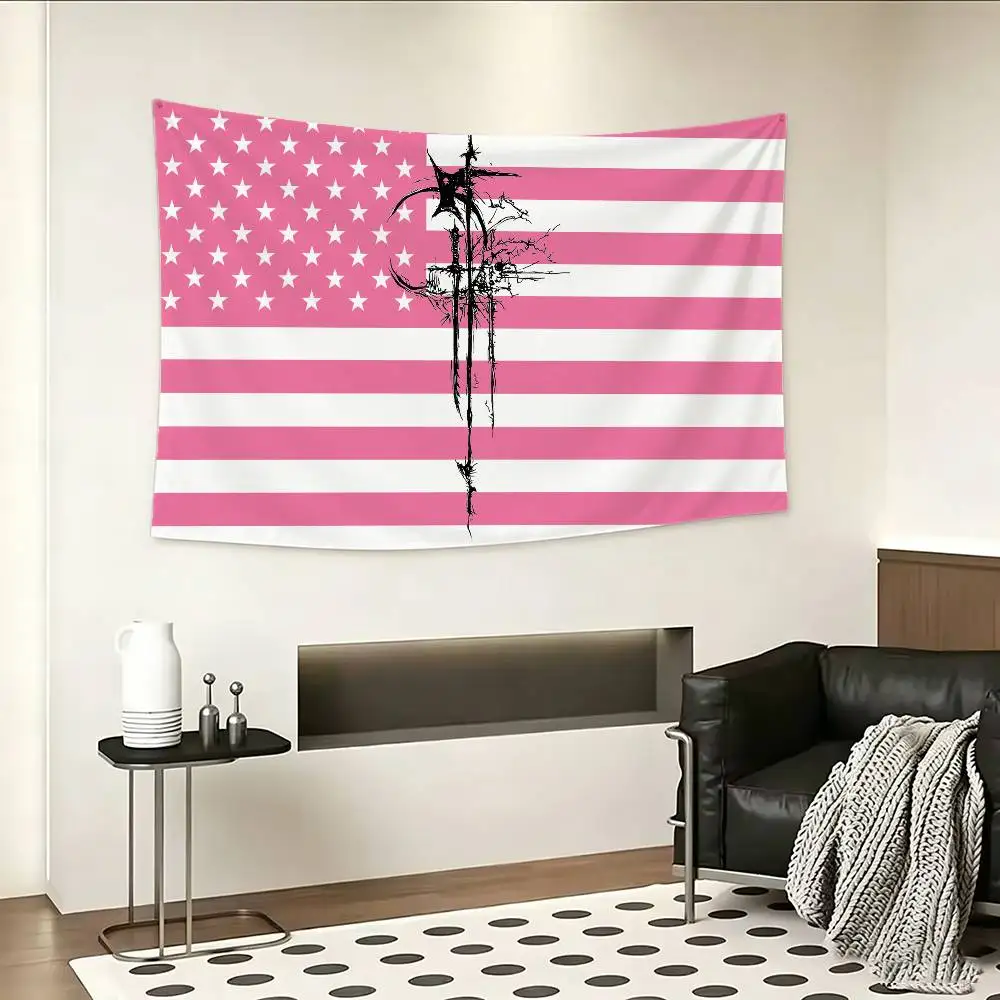 G-Gothic Cyber Sigil C-Cross Flag Digital Printing Banner for Garage Wall Out Door Decoration