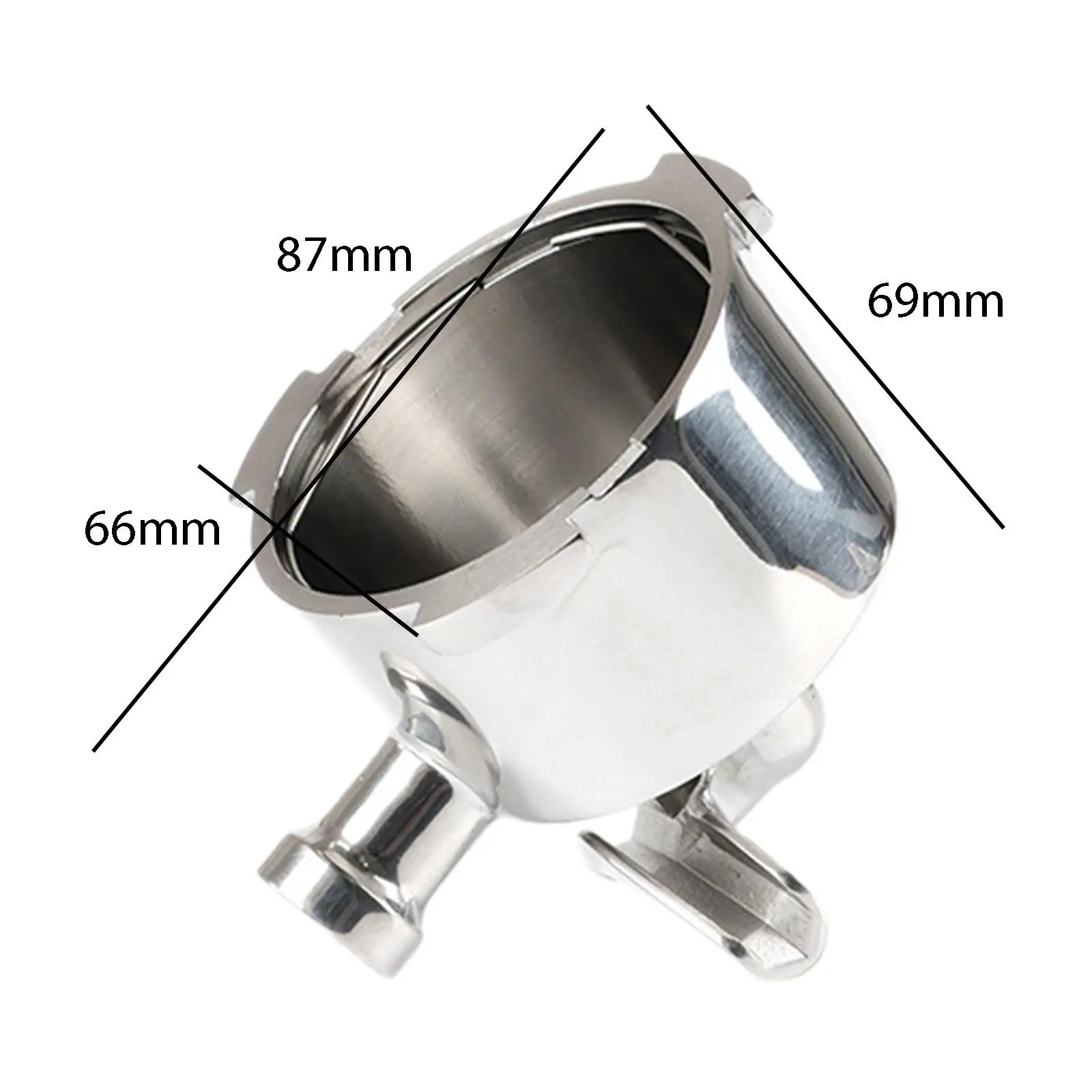 Coffee Portafilter Head 3 Ears Replacement Lightweight Coffee Machines Accessories Stainless Steel 51mm for EC685 EC680 EC885