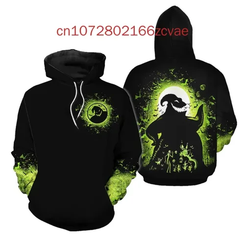 Nueva sudadera con capucha Oogie Boogie pesadilla antes de Navidad Jack Skellington sudaderas con capucha casuales de moda para hombres y mujeres