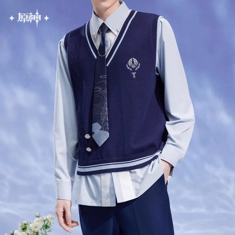 

[Genuine] miHoYo Game Genshin Impact Kamisato Ayato Theme Series Knitted Vest Casual Hoodie Clothing Top Cosplay Halloween Gifts