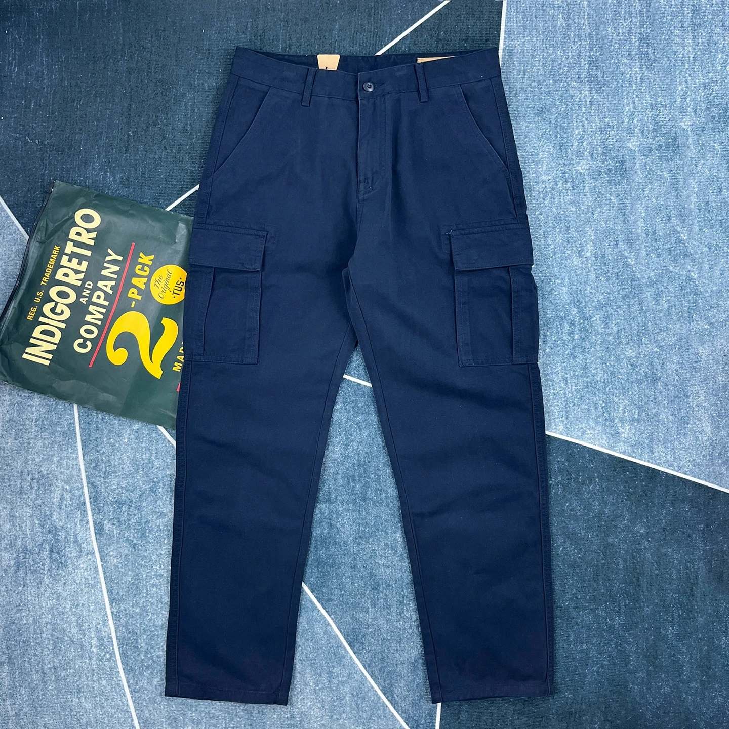 春秋新作 アメリカンレトロ ヘビーウェイト織り カーゴパンツ メンズ 100% コットン ウォッシュ加工 ストレート カジュアル マルチポケット トラウザーズ