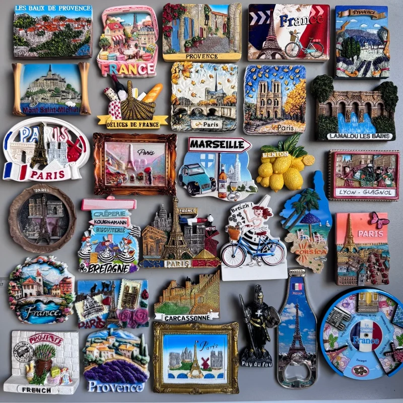 Paris Souvenir Eiffel Tower Fridge Magnets French Provence Tourist Landmark Magnetic Stickers Decoration on The Fridge Gift