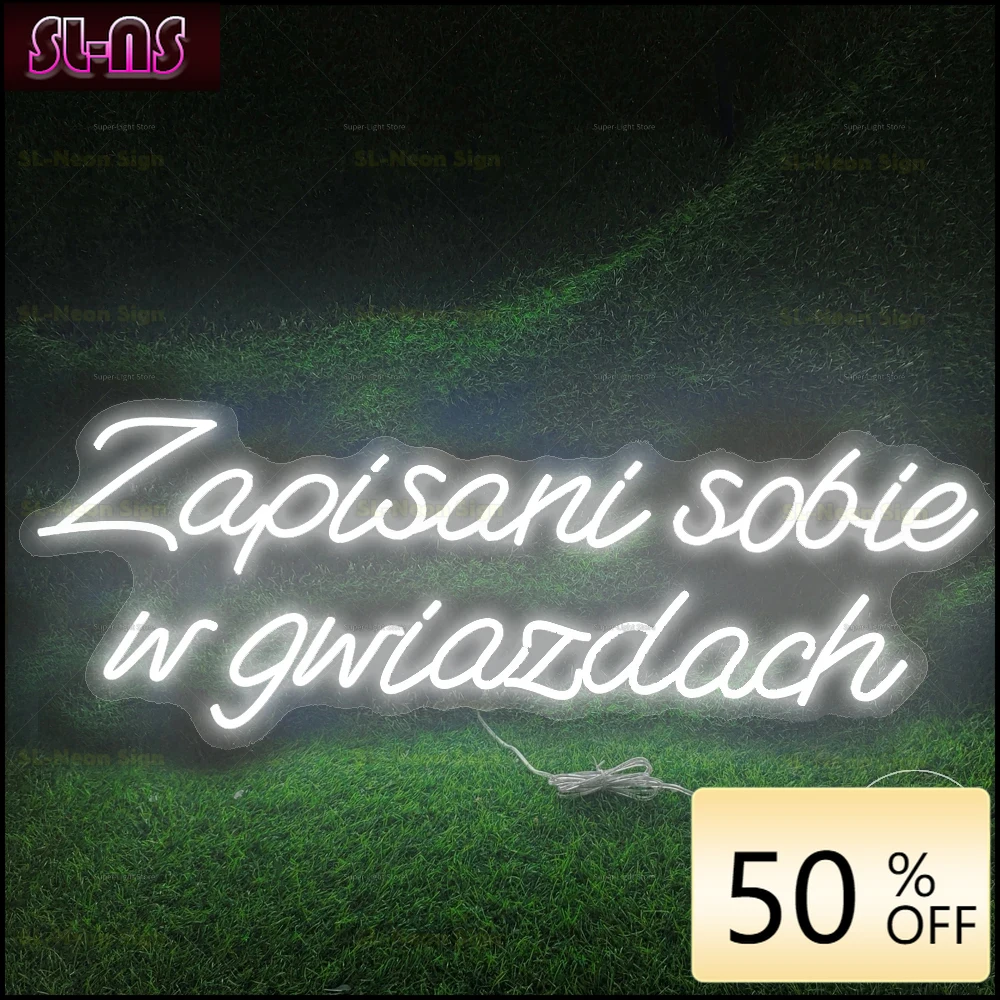 zapisani led neon sign for room decoration custom neon light birthday party gifts zapisani wwiazda 100cm de largura 01