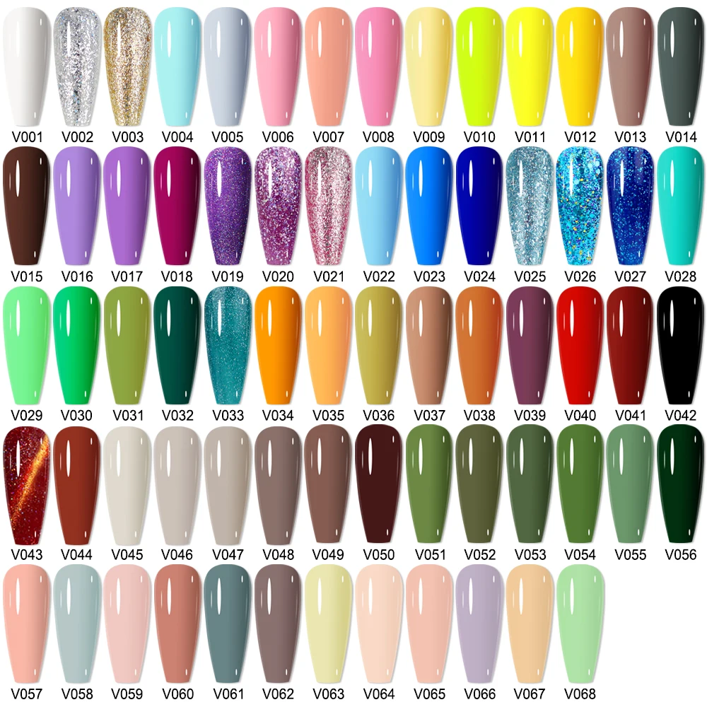 MIZHSE 6PCS Gel Nail Polish Set Soak Off UV LED Gel For Nail Art Design 18ML Varnish Hybrid 62 Colors Lacquer Resin Color Primer