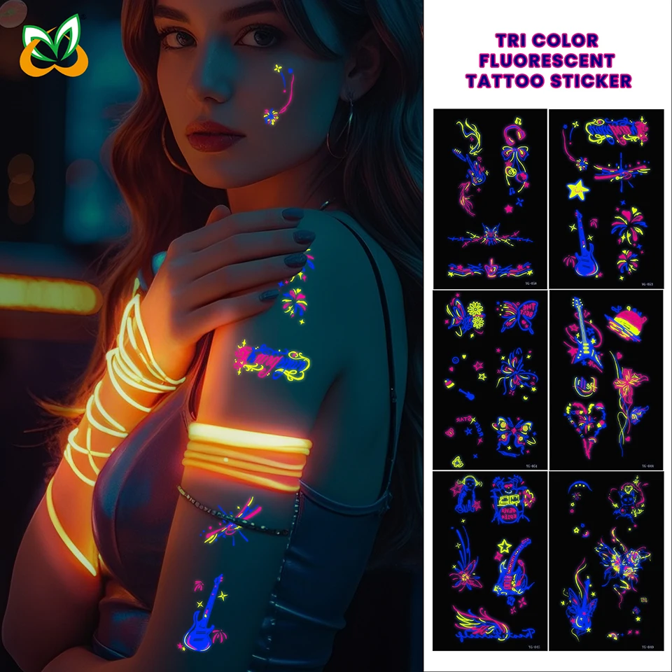 Uv Glow Rave Tattoo… - image