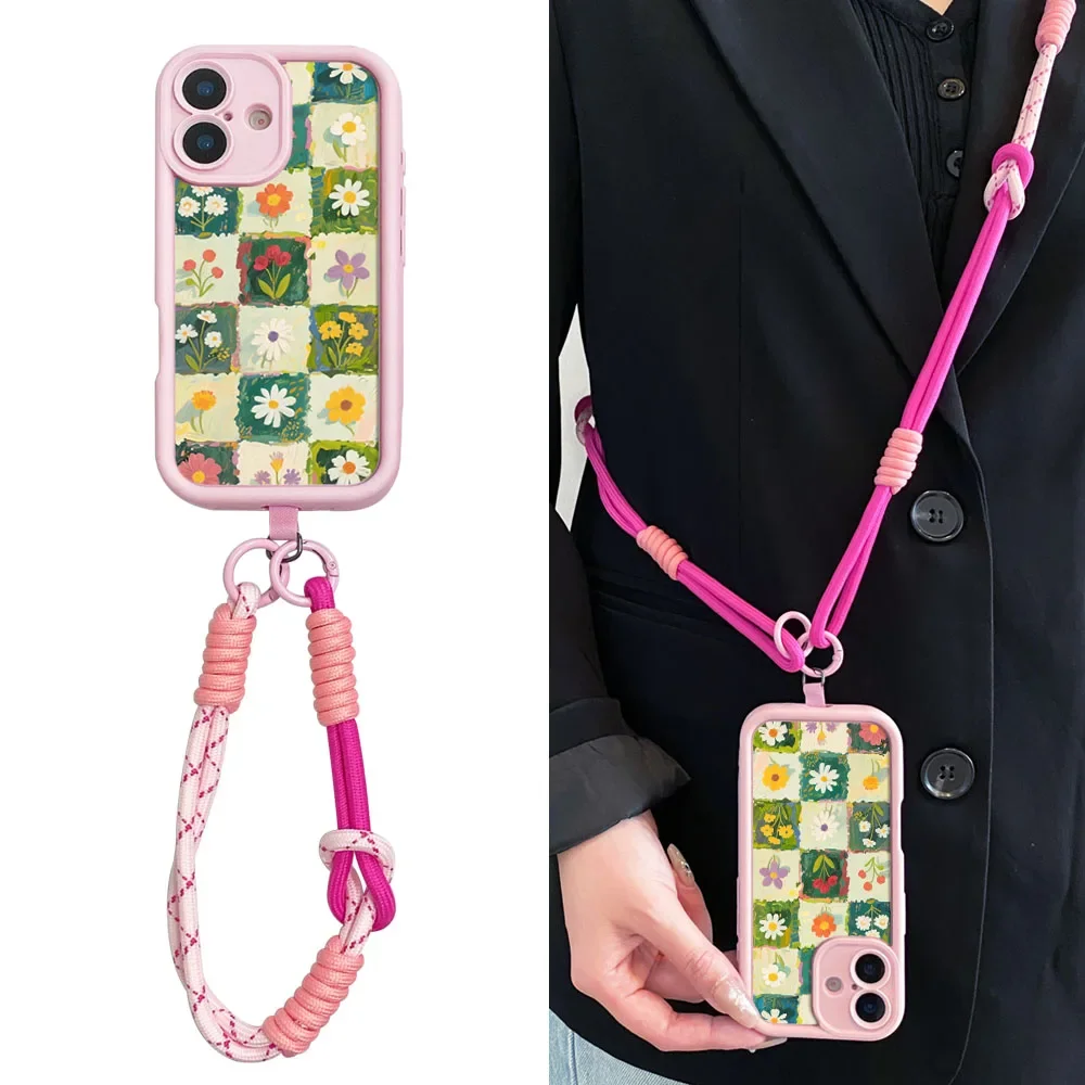 Ypm5Crossbody الحبل الحال بالنسبة لسامسونج S25 S24 S23 S22 S21 زائد الترا S21 S23 S24 FEFlower قلادة حزام المعصم سلسلة غطاء الهاتف #1