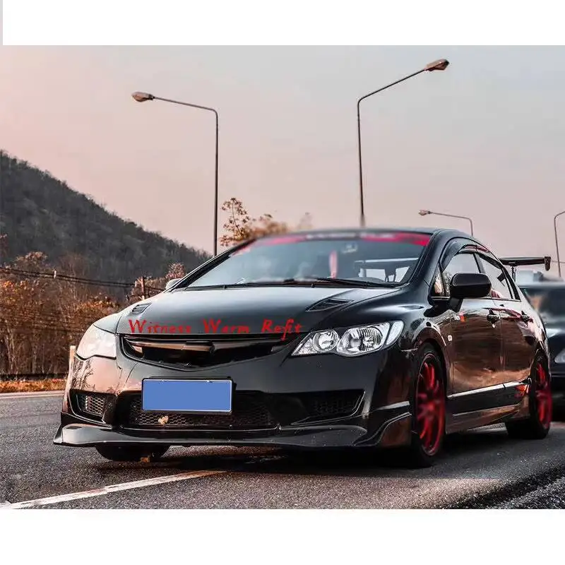 غطاء محرك السيارة الأمامي غطاء محرك السيارة طقم هيكل السيارة عالي الجودة من ألياف الكربون Frp مناسب لتصفيف السيارة Honda Civic Topmix