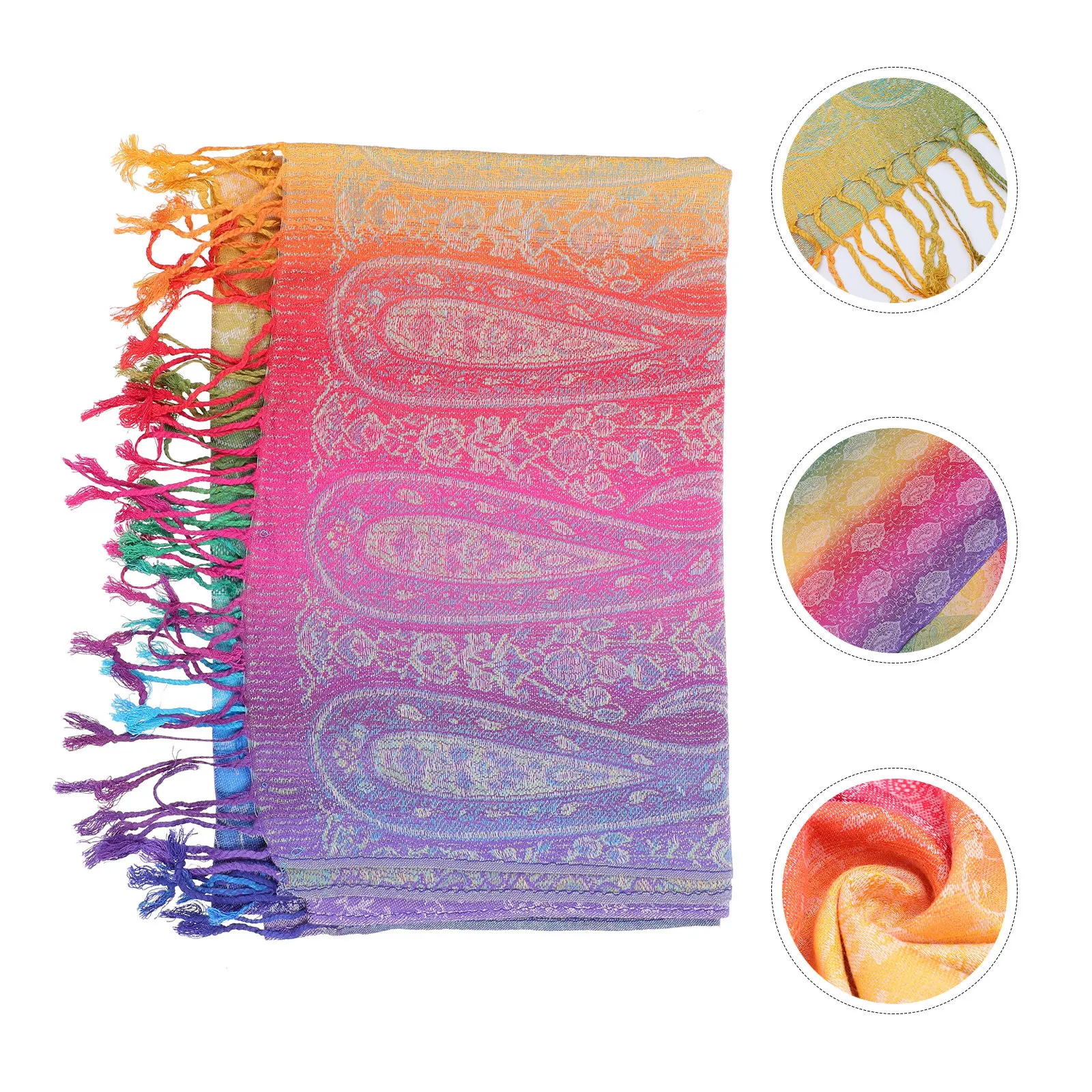 

Colorful Cashew Scarf Cotton Shawl Women Outdoor Breathable Comfortable Multifunctional Sun Protection Warm Ac Room Matching