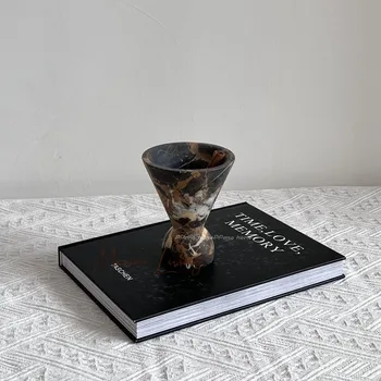 French Natural Travertine Stone Aromatherapy Stove Marble Incense Burner Base Expander Designer Art Photo Decoration